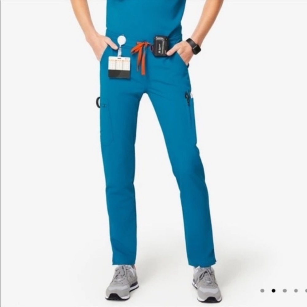 Figs Yola skinny scrub pants alps blue medium
